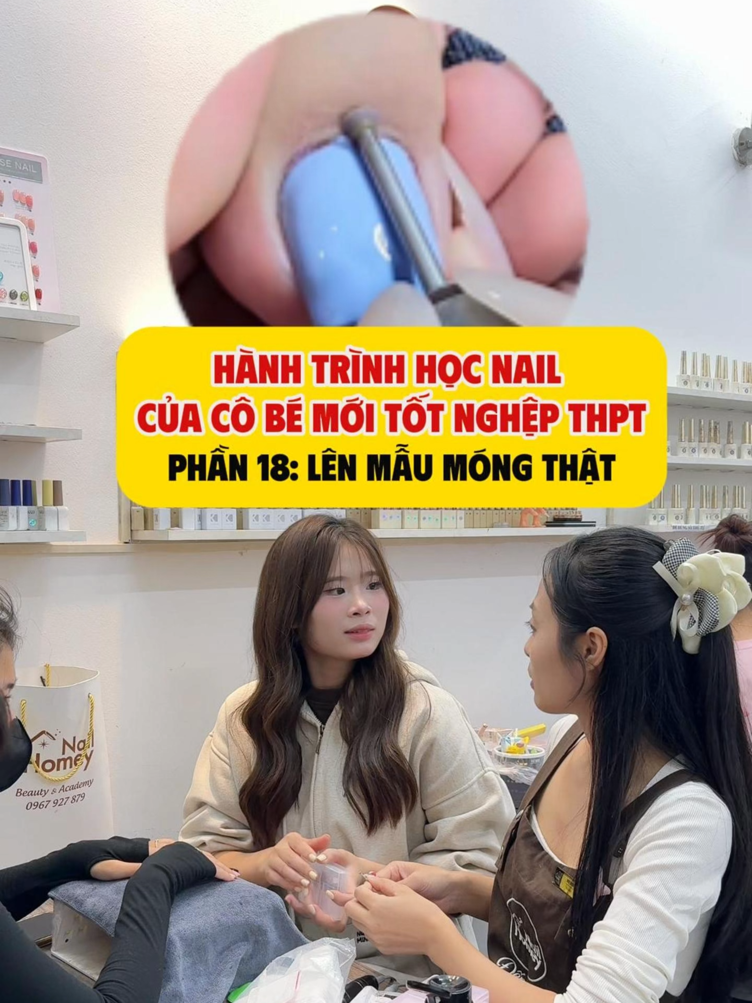 Hành Trình Học Nail Của Cô Bé Mới Tốt Nghiệp THPT Phần 18: Lên mẫu móng thật  #hocnailodau #naildep #tiemnail #mongtay #làmnailxinh #nguyennhuquynh #quynhnail #nhuquynhnail #nailhadong #nailhanoi #monailhanoi #nail19/5 #homeynail #nailvanquan #nguyenkhuyen #daynghenail #hocnail #hocnghenail #hocnailchonguoimoi #hocnailtainha