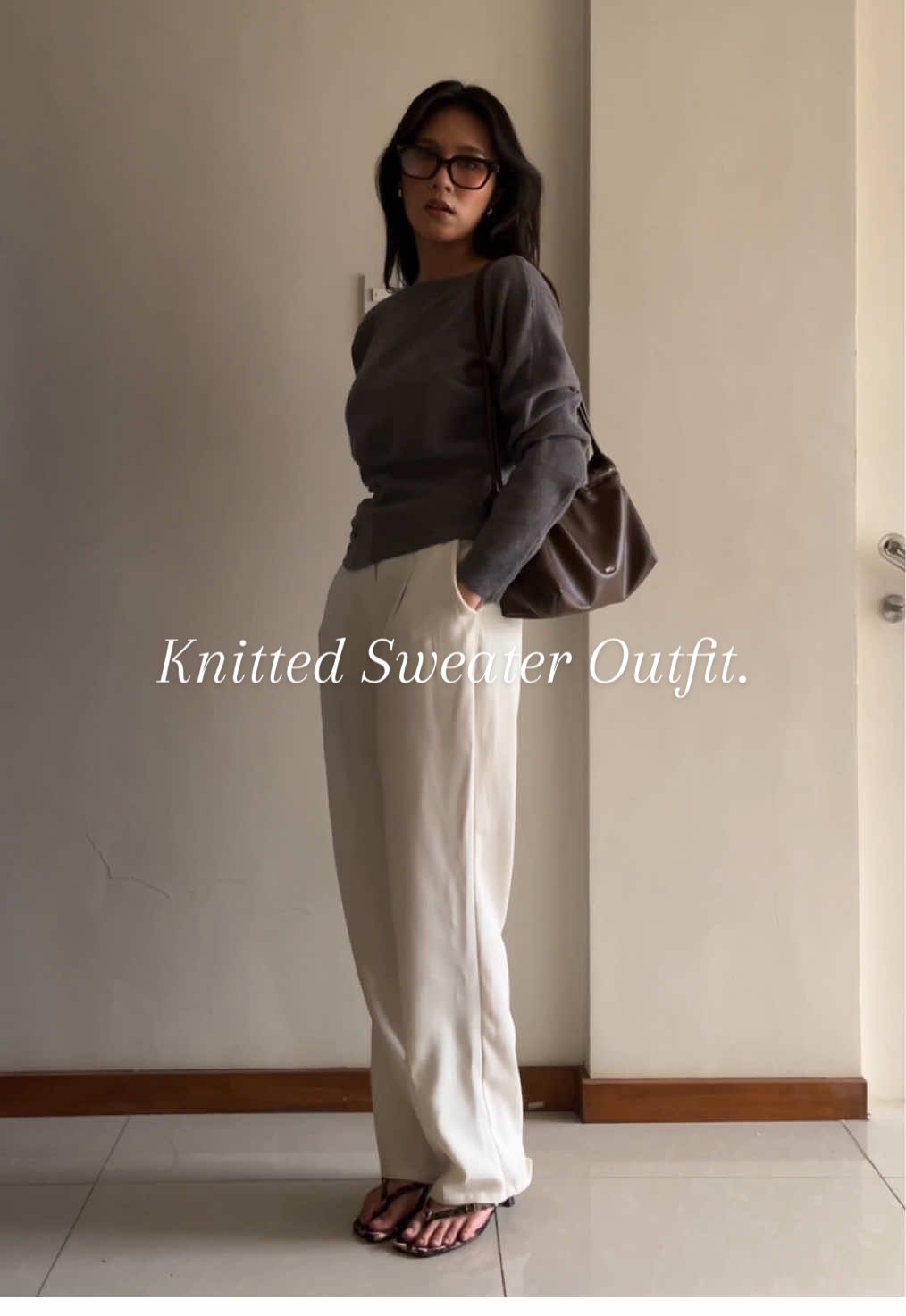 simple. soft. stylish. 🤎 should I do styling for each color next?? 🤔💭 lmk!! #knitwear #easyoutfits #sweateroutfit #outfitideas #knittedtop 