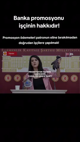 Emeğin hakkı olan promosyon, patronların değil işçinin cebine girmeli!     • Promosyon görüşmeleri işçilere açık yapılmalı, gizli protokoller değil, şeffaf süreçler işletilmeli.     • Görüşmelere mutlaka işçi temsilcileri katılmalı.     • Promosyon ödemeleri patronun eline bırakılmadan doğrudan işçilere yapılmalı. Emek Partisi olarak açıkça söylüyoruz: Promosyon işçinin hakkıdır, yasal güvence altına alınmalıdır!