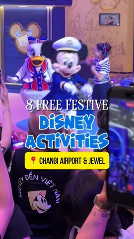 A whole lot of Disney magic sprinkles onto Changi this festive season! But fun doesn’t have to cost a thing too - so here are 8 Disney festive things you can enjoy at Changi Airport and Jewel. ADDITIONAL DETAILS: DISNEY MEET & GREET 📍T3 Departure Hall  - Duffy & Friends 8 & 9 Nov | 2PM, 3PM, 5:30PM & 6:30PM - Anna and Elsa 22, 23, 28 & 29 Nov | 2PM, 3PM, 5:30PM & 6:30PM - Captain Mickey & Captain Minnie 6 a& 7 Dec | 2PM, 3PM, 5.30PM a& 6.30PM - Iron Man 13 & 14 Dec | 2PM, 3PM, 5:30PM & 6:30PM *Meet & Greet passes will be distributed when the queue opens 30 to 60 minutes before each session at T3 Departure Central Event Area. *Passes are limited. No minimum spend required. Each session is for 30 min. STAMP RALLY 5 Nov - 4 Jan 2026 Locations: T3, Departure Central T3, Departure Hall, Opposite Check-in Row 11 T3, Basement 2, Near ST3PS T2, Departure Hall, Near Check-in Row 3 T1, Arrival Garden T4 Departure Hall, Near Check-in Row 8 GiFT by Changi Airport, Jewel, Level 4 FREE ENTRY TO CANOPY PARK* - Come dressed in Disney-inspired outfits and get free entry on weekends (Sat & Sun) in Nov 2025 - Valid for admission from 8, 9, 15, 16, 22, 23, 29 and 30 Nov 2025 only - T-shirts with printed Disney-inspired Characters, or solely donning tiaras or masks will not be considered for entry into Canopy Park - Accompanying guest(s) not dressed in Disney-inspired costume will require a Canopy Park admission ticket OTHER ACTIVITIES - Unleash the Holidays Carnival 5 Nov - 4 Jan 2026 | 11am - 10pm daily 📍T3 L2 (Near Starbucks) Spend a min of $50 (Public) or $60 (Transit) in a single receipt to receive 5 tokens - Stitch’s Ohana Grill-themed DIY Activity 5 Nov - 4 Jan 2026 | 11am - 10pm daily 📍T3 B2 (Oppposite Koi) Customise your own Travel Journal, Tote Bag or Mug. Spend a min of $50 (Public) or $60 (Transit) in a single receipt to redeem. Top-ups of $3.50 each apply for the Tote Bag and Mug. @Changi Airport @Jewel Changi Airport @Disney Cruise Line Singapore 