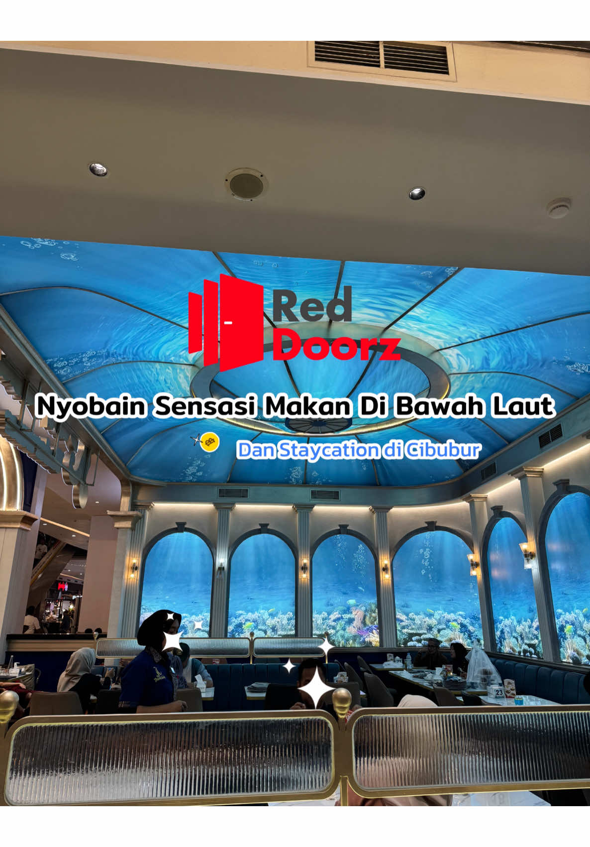 Makan di Daun Lada Underwater dan staycation di RedDoorz Near Trans Studio Cibubur 3 .. Booking nya lewat aplikasi RedDoorz buat dapetin Promo terbaik  @RedDoorz Indonesia  #RedDoorz #bukasemuapintu ##cibubur #staycation #fyp 