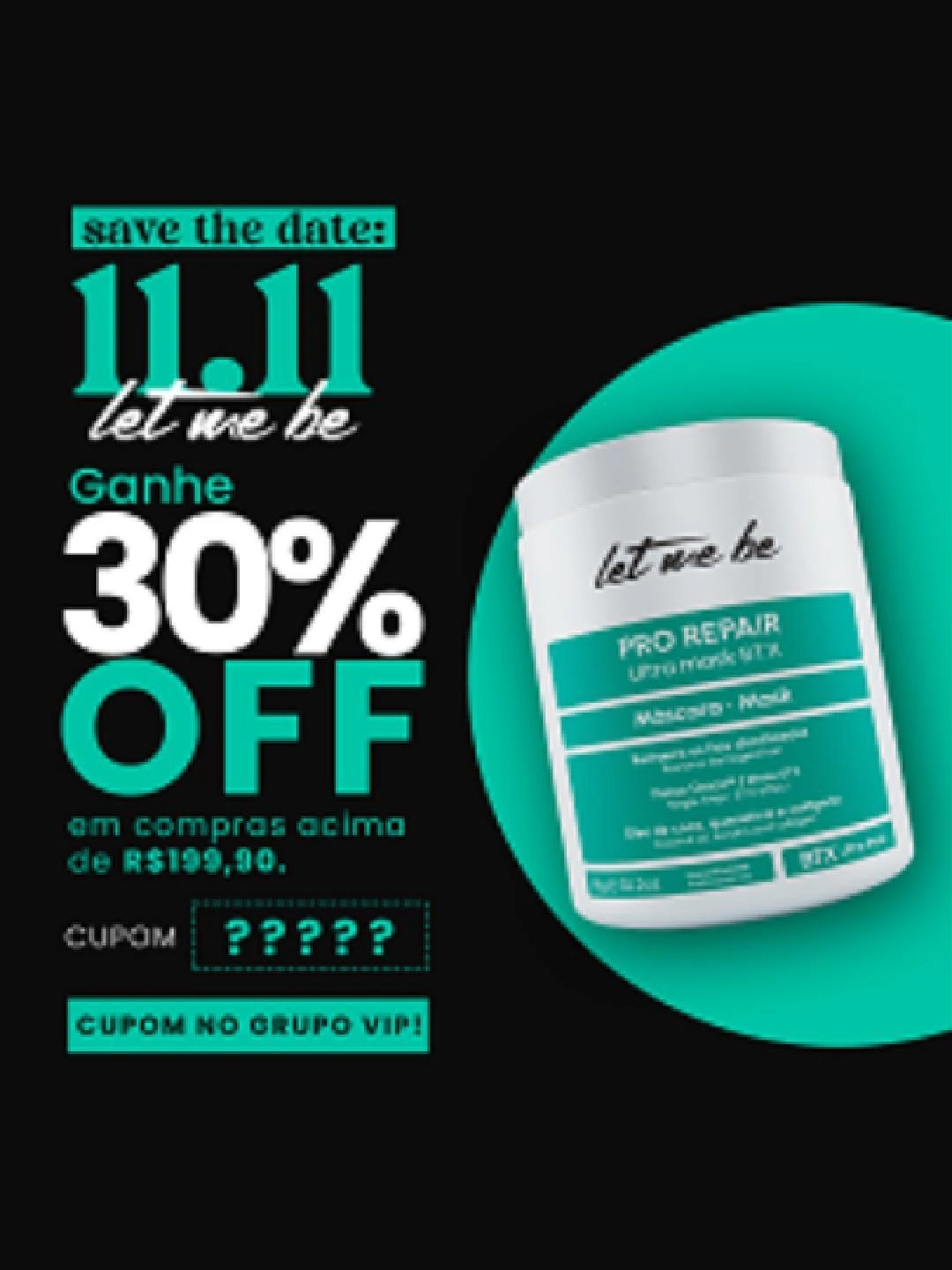 Prepare-se para 24 horas de desconto real oficial: no dia 11/11, você vai poder garantir seus produtos favoritos com 30% OFF em compras acima de R$199,90! 😱💚 Mas atenção 👀 o cupom será liberado primeiro no nosso Grupo VIP: Link na Bio #foryou #blackfriday #blackfridaysale