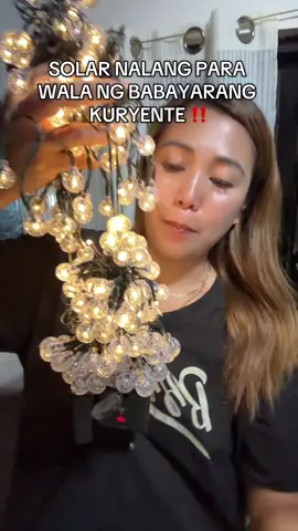 Laking tipid sa kuryente may christmas light ka na #christmaslight #stringlight #solarstringlights #outdoorchristmaslights 