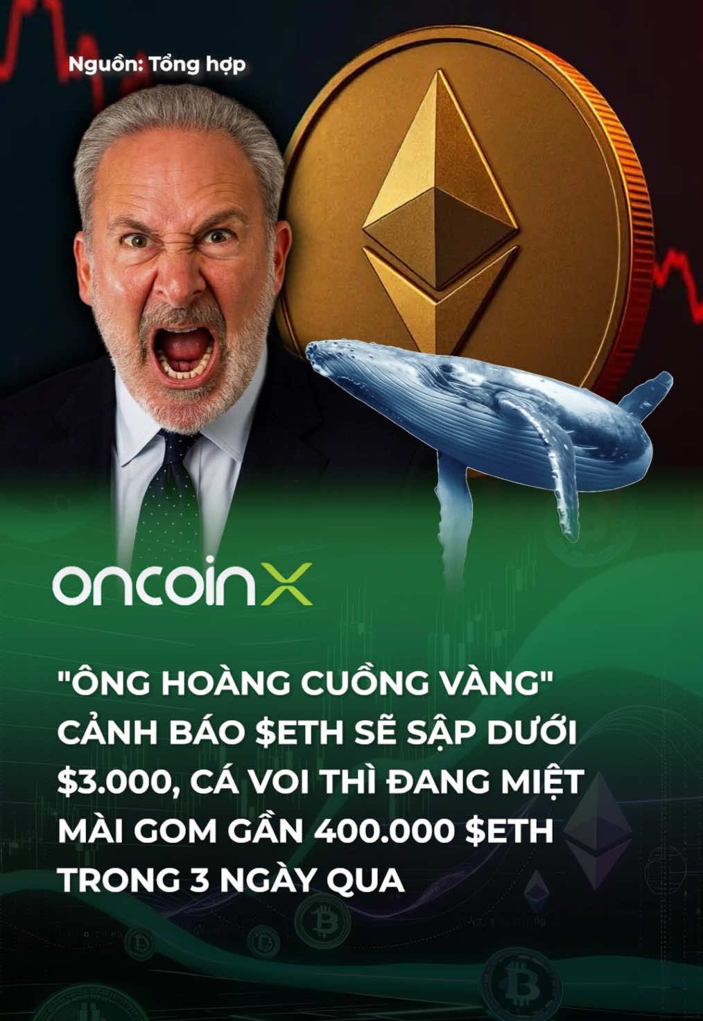 Ổng kêu thị trường sắp sập luôn r nha ae #oncoinx #peterschiff #eth #btc #whale #vang #cryptocurrency #tiendientu 