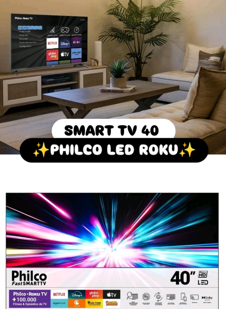 A Smart TV AOC 40” Roku é simplesmente um sonho de consumo 🤩📺! Imagem perfeita, apps super rápidos e tanta praticidade que até parece mágica ✨! Essa TV é tão boa que até o sofá fica mais confortável quando ela liga 🤣🔥! Prepare-se pra maratonar tudo com estilo! #tecnologia #tv #smart #filmes #viral 
