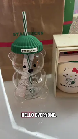 #fypシ #starbucks teddy bear cup and hello kitty mug 🧸