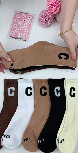Set 10 Đôi Tất Cổ Cao Nam Nữ Hoạ tiết chữ C phong cách Hàn Quốc, chất liệu cotton co giãn thấm hút mồ hôi #tat #tatnamnu #tatcocao #xuhuong #fyp 