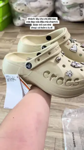 dép cross baya platform gắn charm đá bạc #depcross #cross #depsuccrocs #depcrossnu #depcrossdecao 