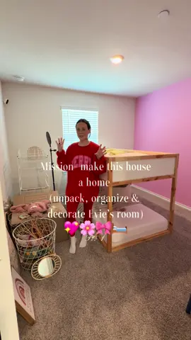 Pt.1 to Evie’s room🫶🏻 (I forgot to vlog some of the decorating but I still have some things to hang so I’ll record that & a final look at her room for a Pt.2 💖 #Home #unpack #organize #newhome #decoration 