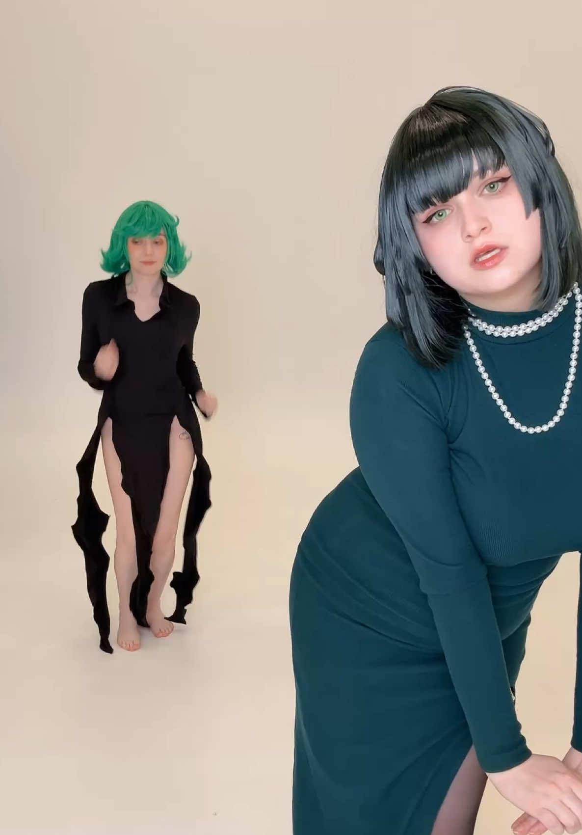 With @MemeMiyako ✨💚 #tatsumaki #fubuki #onepunchman #tatsumakicosplay #fubukicosplay 