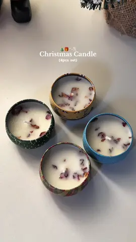 4pcs candle set! 🎁🎄✨ #christmascandle #scentedcandle #christmasgift #christmasgiftidea #candles 