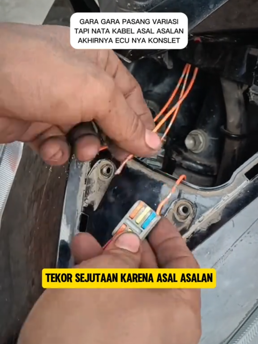 Tekor sejuta akibat variasi asal asalan 😭 #bengkelmotor #fyp #fypviral 