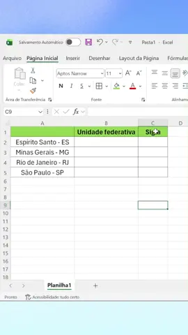 Como separar o texto de uma célula no Excel #pc #excel #windows 