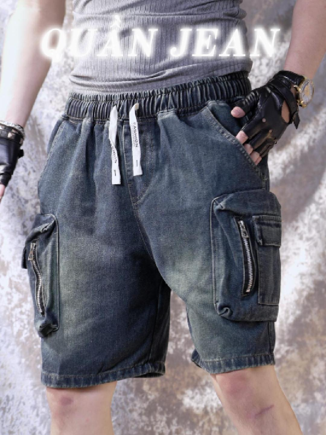 Quần Short Jean ,Quần Jean nam ngắn ANTAVIO Chất Liệu Jean Mềm Mại túi hộp phong cách