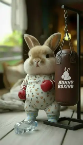 That’s enough for today 🥊🔥 #aianime #chubbybunny #bunnyboxing  #workout