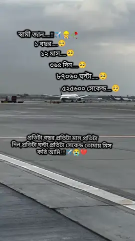 প্রতিটা নিশ্বাসে নিশ্বাসে মিস করি তোমাকে স্বামী জান✈️😭💔 #কপি_লিং_করো_🙏  #fypシ #foryoupage #viralvideo #viraltiktok 