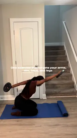 Great exercise for beginners but focus on form and not speed!! If you need an exercise that targets your bra fat, arm fat, and back fat this is for you.  Try 2-3 sets of 10-12 reps  workout tips: - keep your core tight - move slowly and controlled - rest as needed between sets - if you have bad knees, and don’t have a mat or a mat isn’t comfortable attempt doing the arm swings with same form sitting down in a chair. for legs, stand behind the chair and do air squats.  I hope this helps 💕 #fitnesstips #fitover40 #homeworkoutsforwomen #lowimpactworkout #homeworkoutideas 