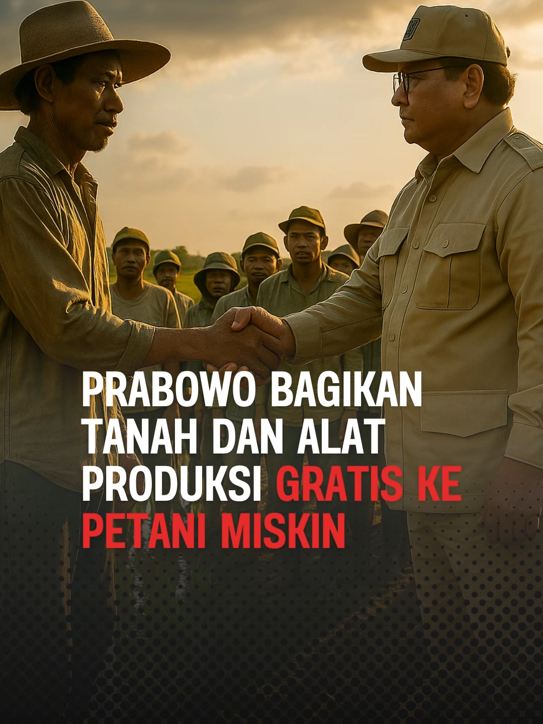 Di tangan Presiden Prabowo, keadilan sosial bukan lagi janji, tapi aksi nyata. Tanah-tanah negara kini dibagikan kepada keluarga miskin ekstrem, terutama petani dari desil 1 dan 2. Mereka juga mendapat alat produksi, pelatihan, hingga beasiswa ke luar negeri. Prabowo ingin rakyat berdiri tegak dari keringat sendiri, bukan belas kasihan. Inilah langkah nyata menuju Indonesia yang berdaulat dan berkeadilan.  #birosuararakyat #prabowosubianto #reformasipertanahan #petaniindonesia #keadilansosial #pemberdayaanrakyat