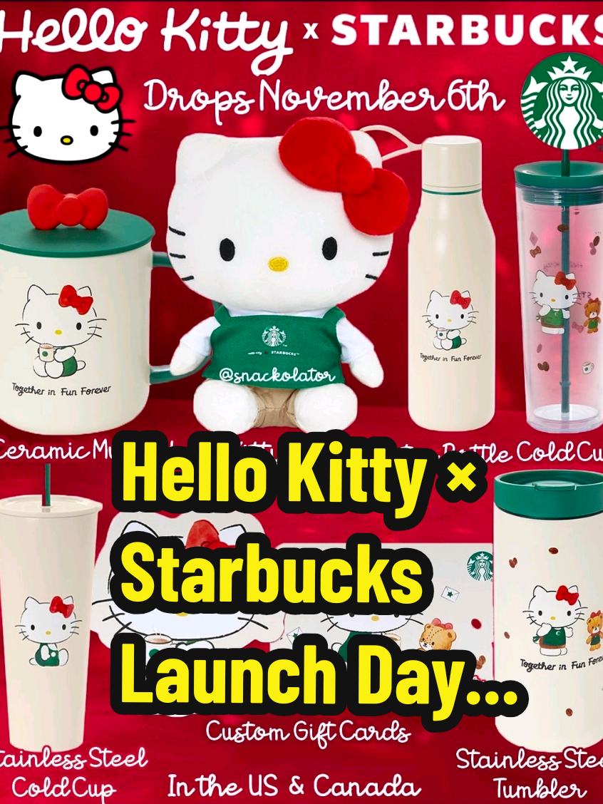 When I tell you these folks cleared the @hellokitty × @Starbucks merchandise out in under 5 minutes... She flew out the door...🎀 • Sadly one pretty ceramic cup didn't make it and shattered while someone was trying to grab too many items and dropped her...🥹🎀💖🎀 • Hats off to the baristas who stayed calm, helped us all and were kind with this whole process...🎀 #starbucks  #hellokittyxstarbucks  #hellokitty  #christmas  #launchday 