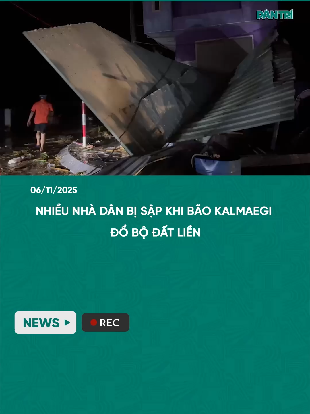 Nhiều nhà dân bị sập khi bão Kalmaegi đổ bộ đất liền #dantrinews #xuhuong #LearnOnTikTok