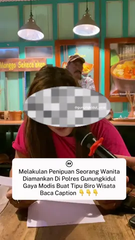 Lakukan Penipuan, Seorang Perempuan Diamankan Di Polres Gunungkidul GUNUNGKIDUL(Wartahandayani.com )Seorang perempuan berinisial S (29)yang diketahui warga Cempogo,Boyolali diamankan oleh pihak Polsek Playen atas dugaan kasus penipuan dan pencemaran nama baik. Kasus ini mencuat setelah sejumlah pemilik restoran dan pelaku usaha wisata di Gunungkidul melaporkan telah menjadi korban. Kapolsek Playen melalui Kanit Reskrim Aiptu Deny Wahyu menjelaskan, sejak Agustus 2025 pihak perusahaan yang dirugikan menerima banyak laporan terkait tindakan penipuan yang diduga dilakukan oleh S Modus yang digunakan berupa pembayaran tidak lunas hingga penyalahgunaan logo salah satu perusahaan ternama di Gunungkidul. “Salah satu perusahaan yang enggan disebutkan namanya menegaskan tidak pernah bekerja sama dengan yang bersangkutan, baik secara lisan maupun tertulis,” ujar Deny, Kamis (06/11/2025). Pelaku berhasil diamankan setelah dilakukan penjebakan di salah satu restoran di wilayah Gunungkidul, yang melibatkan beberapa pihak korban. Dari hasil penyelidikan, pelaku dijerat dengan Pasal 492 Undang-Undang Nomor 1 Tahun 2023 tentang Kitab Undang-Undang Hukum Pidana dengan ancaman hukuman empat tahun penjara. 