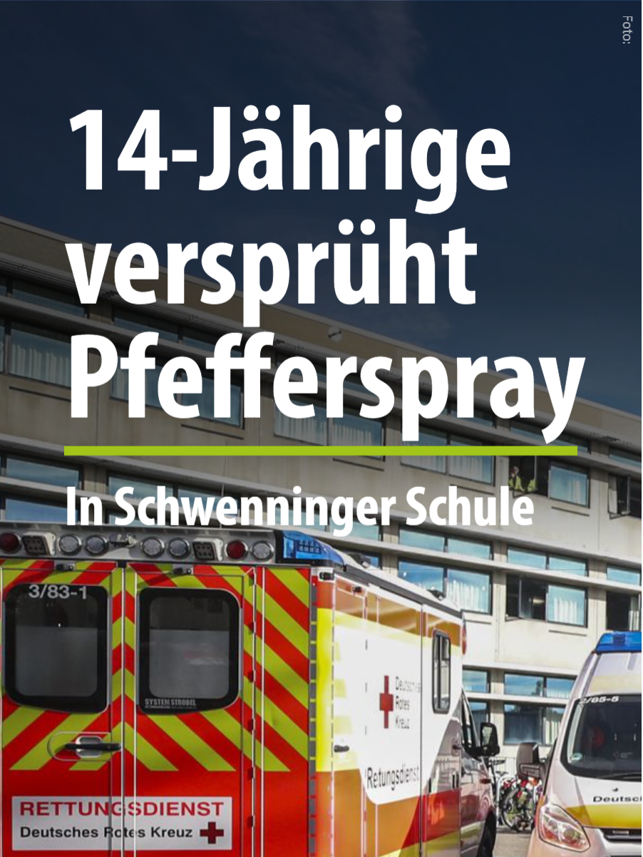 Ein Pfefferspray-Einsatz im Gymnasium am Deutenberg in Schwenningen hat am Donnerstagmorgen zu einem großen Rettungseinsatz geführt. Rund zehn Schüler mussten behandelt werden.