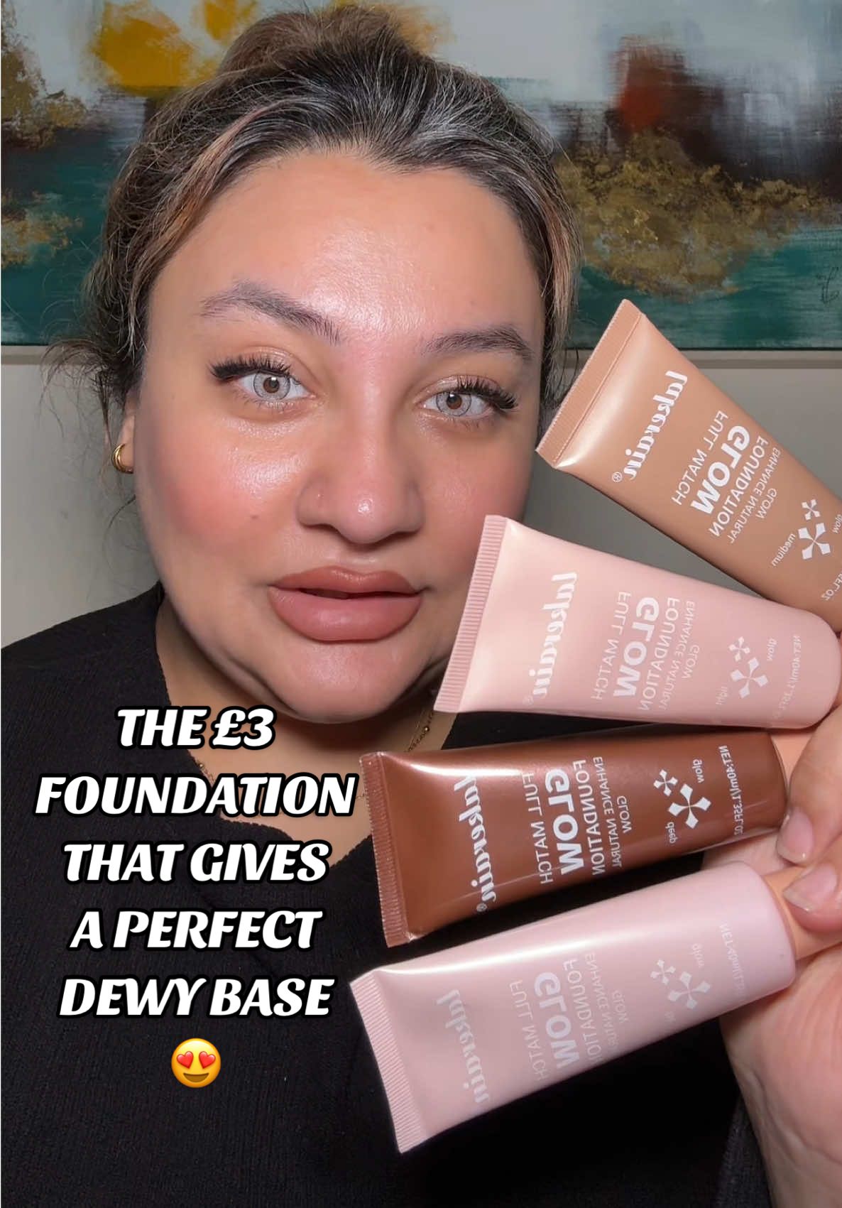 WOW WOW WOW! That finishing, the lighweight feel, and that price! INSANE! #fyp #tiktokmademebuyit #glowyfoundation #foundation #dewymakeup 