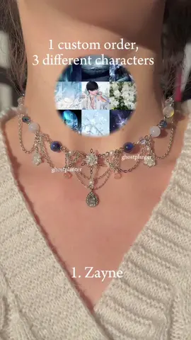 New custom order, matching necklace and earrings plus earrings based on zayne and Sylus from love and deep space and a hair comb based on childe from genshin! 