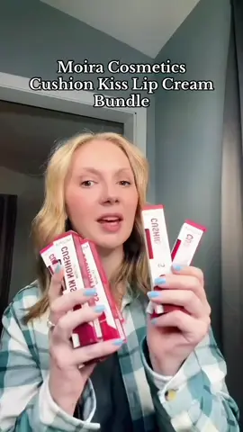 Cushion Kiss Lip Cream delivers a smooth, soft-matte finish with effortless comfort. This versatile 2-in-1 formula glides on seamlessly, melting into the lips for a blurred, velvety look that lasts up to 12 hours. What's in the Bundle? -  • 006-Satin Maroon • 007-Chiffon Raspberry • 008-Silk Hibiscus • 009-Tulle Magenta • 010-Organza Rose • 011-Angora Blush • 013-Velvet Ruby • 015-Voile Petal #moiracosmetics #cushionkisslipcream #TTSBeautyBesties #TikTokShopBlackFriday #ttsmidwest 