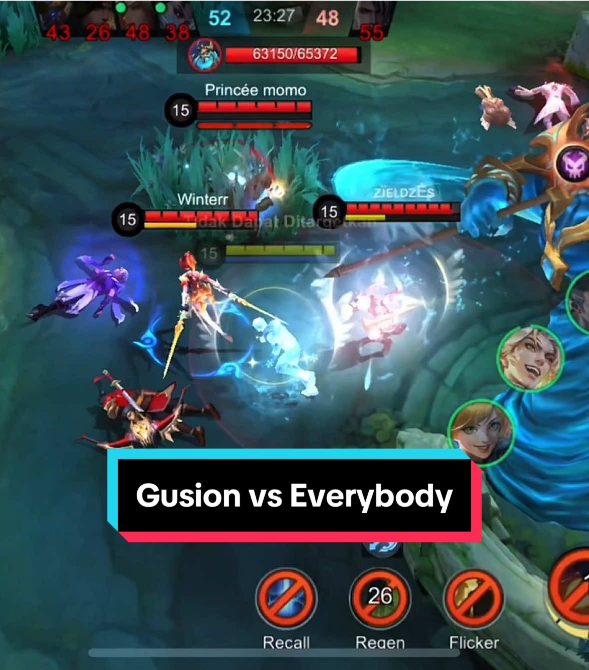 Outplay Gusion gocek 5 musuh saat tim rata😱‼️ #MLBB #gusion #montage #MLBBIDCreator #fyp 