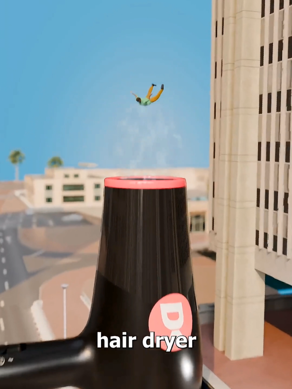 Can A Giant Hair Dryer Make You Float?🤔 #zackdfilms #viral #trending #for #fact 