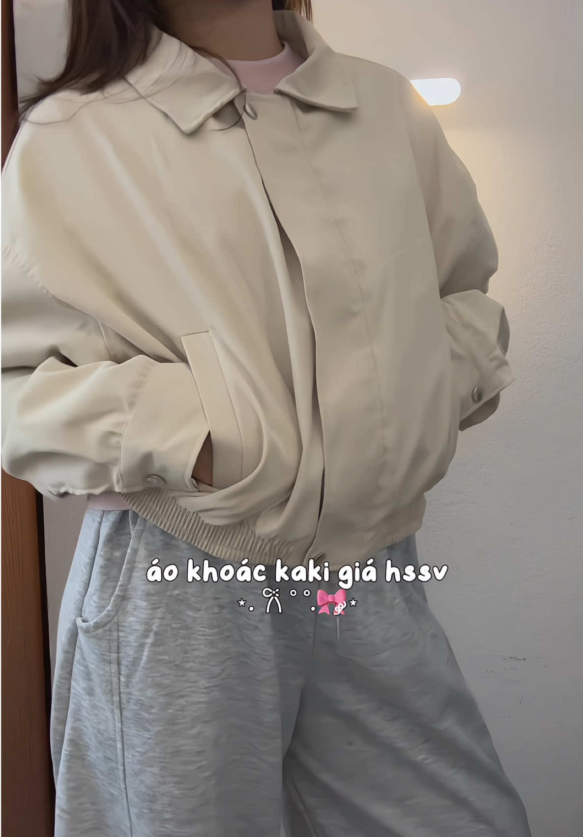 áo khoác kaki màu nì dịuu #aokhoacnu #aokhoackaki #aokhoac #aothudong 