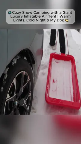 ❄️Cozy Snow Camping with a Giant Luxury Inflatable Air Tent | Warm Lights, Cold Night & My Dog🐕 #Camping #Outdoors #campinglife #survival #camp 
