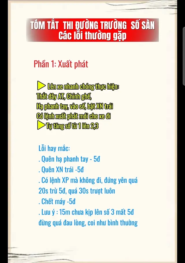 Bạn nào săp thi có thể tham khảo tóm tắt bài thi đường trường cho xe số sàn nhé, chi tiết thì phải chỉ cụ thể lúc học bạn nhé #thiduongtruongb2 