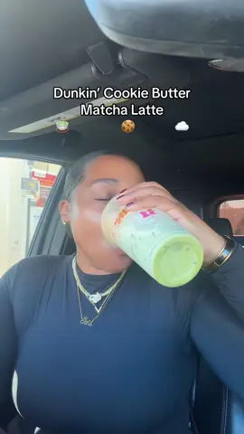 Prepare to be sick of me and this cookie butter>>>@Dunkin' #dunkin #dunkincookiebutter #cookiebutter #matchalatte #cookiebuttermatcha 