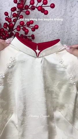 Áo dài cách tân chất gấm cổ trụ dáng ôm #aodaitet #aodaicachtan #aodai #thoitrang #fypシ゚ 