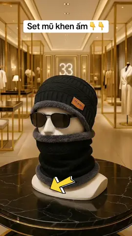 Set mũ kèm khăn quàng cổ Hàn Quốc siêu ngầu#xuhuongtiktok #thoitrang #muam 