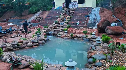 Thác đổ Tây Bắc. Hoàn thiện bể cho chủ nhà Quế Võ, Bắc Ninh 🥰 #youngboyswaterpond #Koipond #tieucanhsanvuon #hocaxepda #Viral 