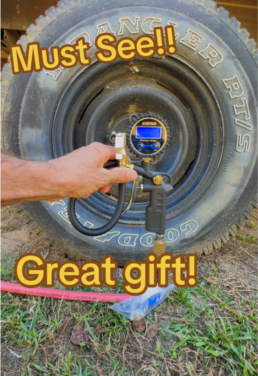 Tire pressure gauge that inflates and deflates those tires all while giving you exact readings! Great for a gift that actually useful! #mechanic #deal #blackfriday #tire 