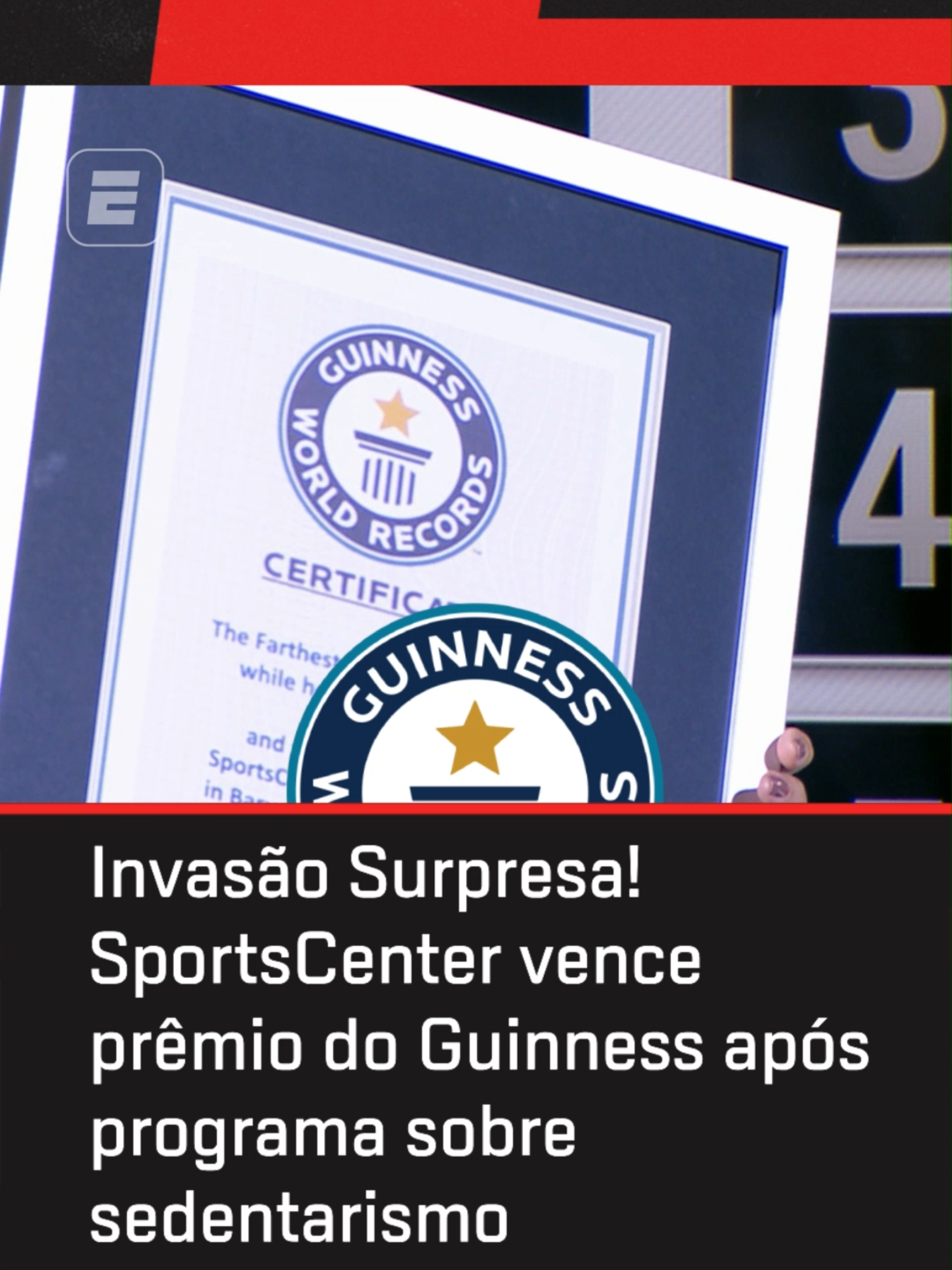 🏆 O SportsCenter recebeu um prêmio do Guinness World Records! O reconhecimento é pelo especial SC Contra o Sedentarismo, exibido neste ano. 💪 #SportsCenter #GuinnessWorldRecords #sedentarismo #Tiktokesportes