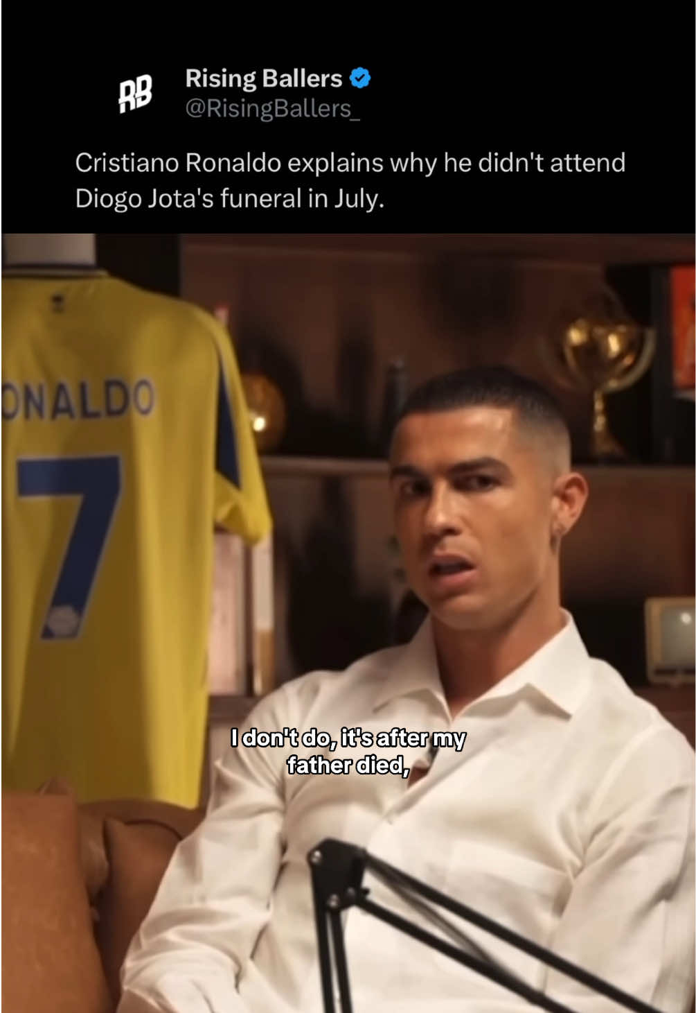 Cristiano Ronaldo on why he didn’t attend Jota’s funeral ❤️🙏🏽 (Via YT: @piersmorganuncensored)  #CristianoRonaldo #Ronaldo #Football #Soccer #fyp 