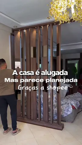 O link tá na bio ou cole os ID abaixo na shopee. ID: CLP-HWA-UDV cortinas  ID: AFE-QZM-THZ luminárias  ID: BUE-AMW-ANC ripados  ID: BYW-KLT-YUL prateleira  #casa #decoração 