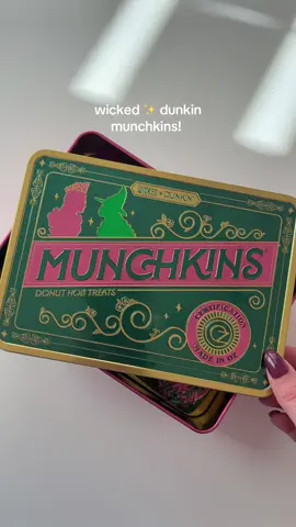 go get some munchkins! 🩷💚 #dunkin #wicked #munchkins #donuts 