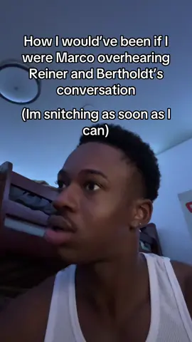 I was sitting here thinking about that scene and I’m like “why tf would he confront them instead of pretending he ain’t hear shit???” #anime #aot #reinerbraun #bertholdt #eren 