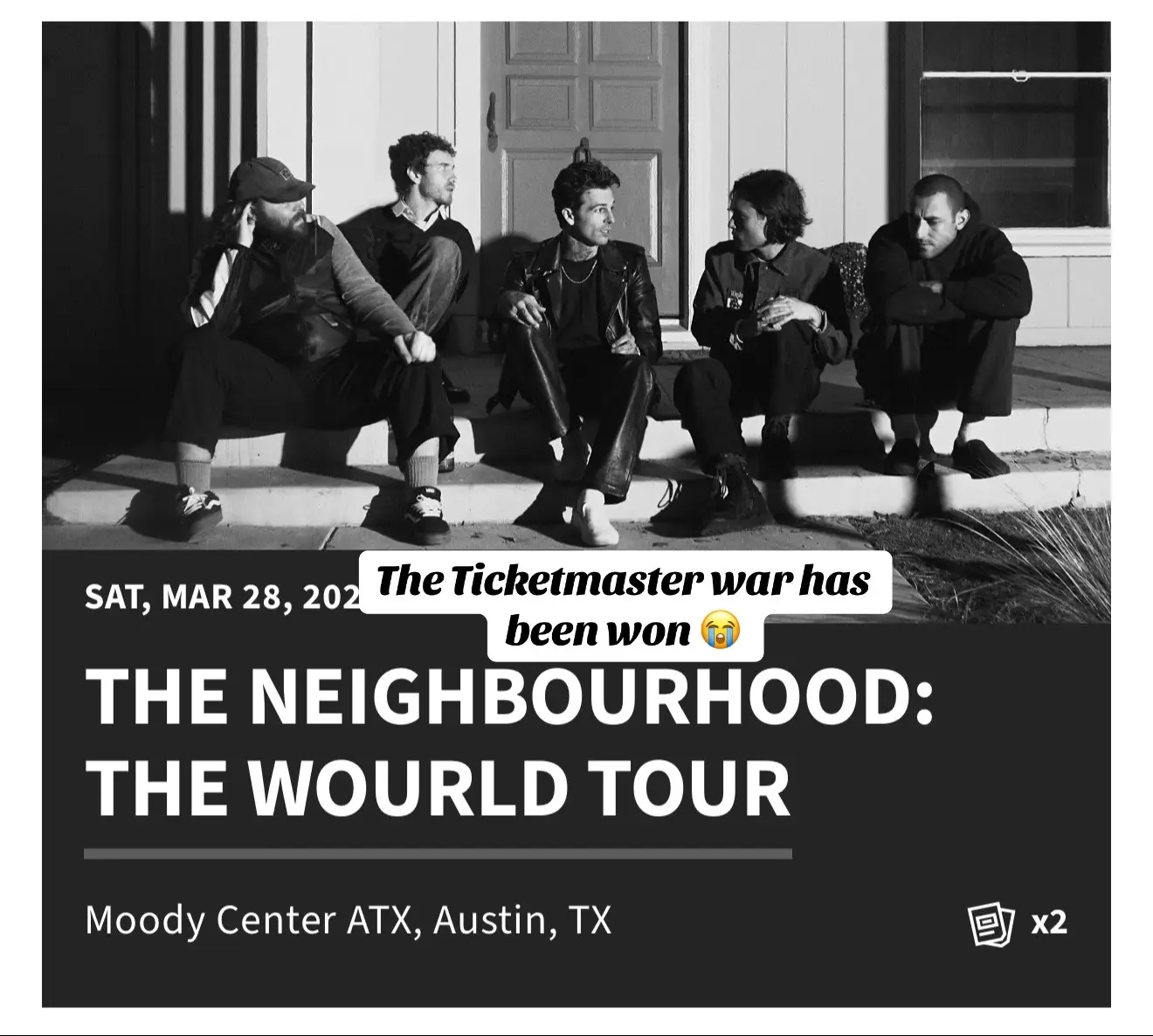 Me and my sister waited YEARS and always said if they went on tour we are going, well now I can’t wait . 🥹💞 #theneighbourhood #thenbhd #concerts #fyp 