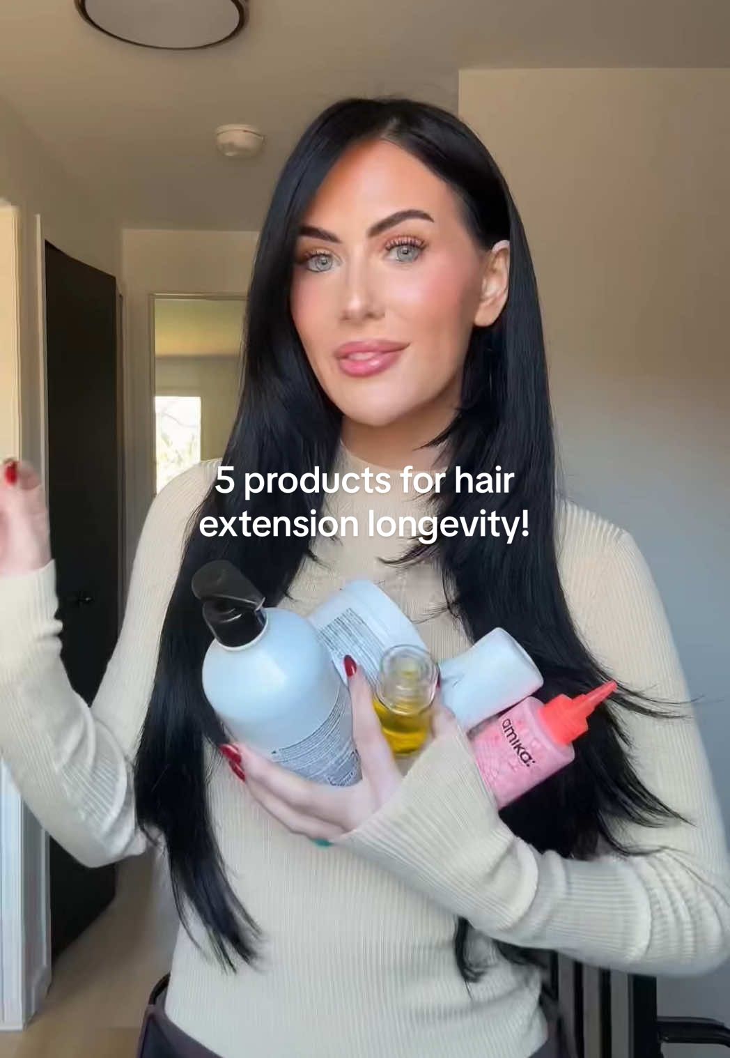 Good extensions deserve great care, here’s my top 5 🧴💫  #hairtips #hairextensions #hairextensioncare #hairtok  @L’Oréal Professionnel @Olaplex @amika @Color Wow Hair 