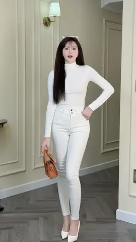 Quần jean ôm trắng tôn dáng #champhanriview #jeans 