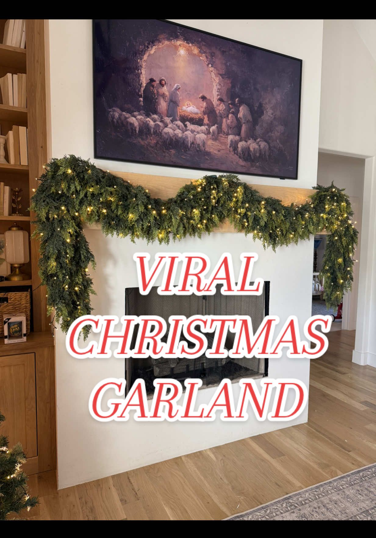 WORTH THE HYPE! I got 4 for the price of 2 from the big box store! I added in these twinkle lights you can find on ShopMy - Shopmadelinestokes  #christmas #christmasdecor #christmasgarland 