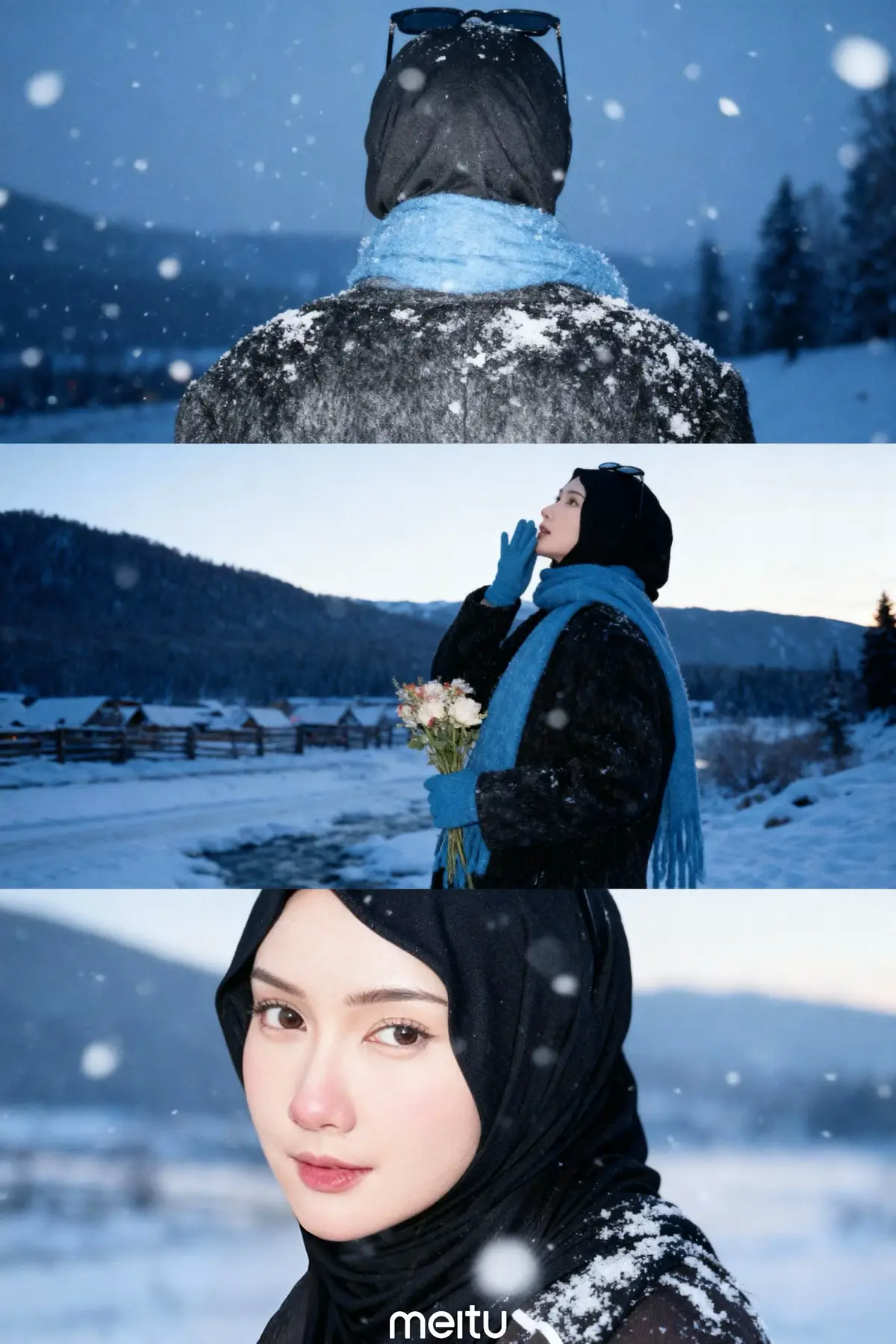 Who needs winter when AI can make it snow? ☃️❄️ Scroll next slide, aku kasih tutorial lengkap cara editnya. Thanks me later 🤭#aimeitu #meitutrend 