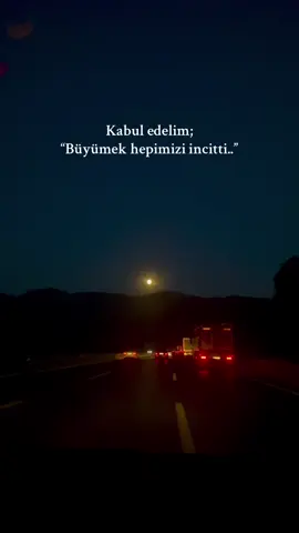 “Büyümek hepimizi incitti..” #gece #hebaolandünleremiyanayım #keşfet #yol 